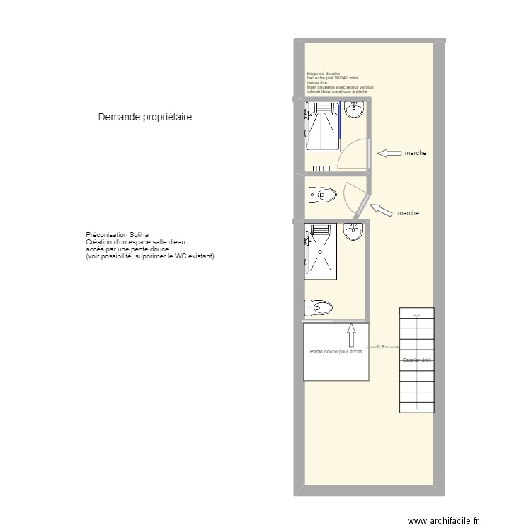 chapusot. Plan de 3 pièces et 34 m2