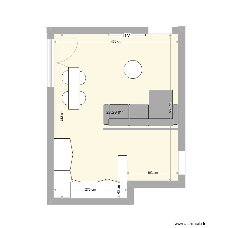 sejour Mlife plan 2. Plan de 1 pièce et 27 m2