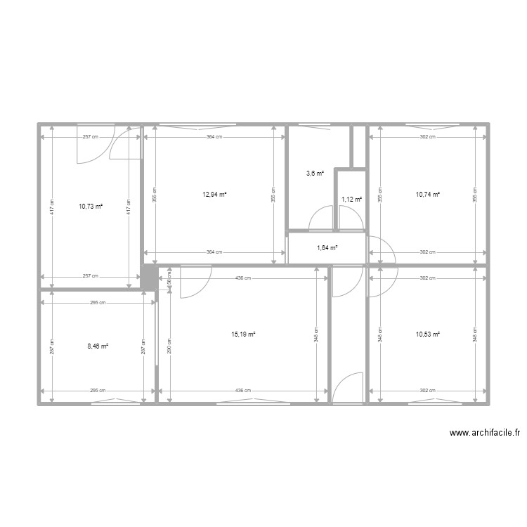 V 11. Plan de 12 pièces et 79 m2