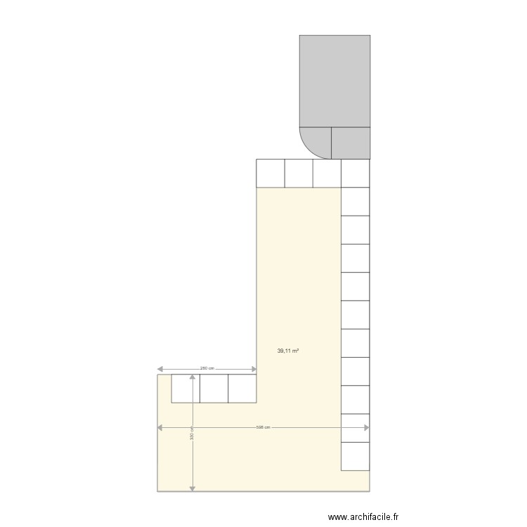 Carrelage marbre 2. Plan de 1 pièce et 39 m2