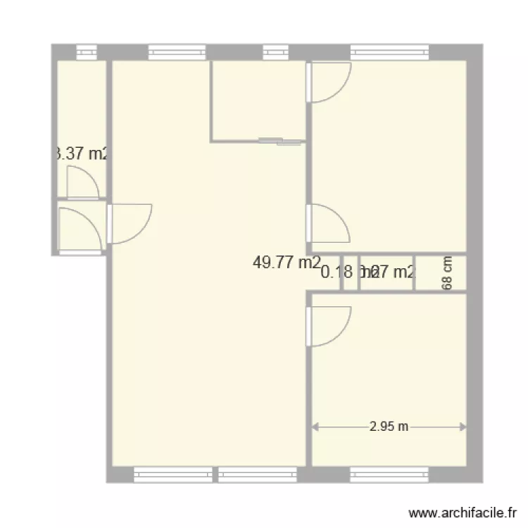 Appartement Toulouse  sans am&eacute;lioration. Plan de 
