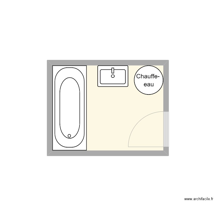 Bazoche SDB existant. Plan de 1 pièce et 4 m2