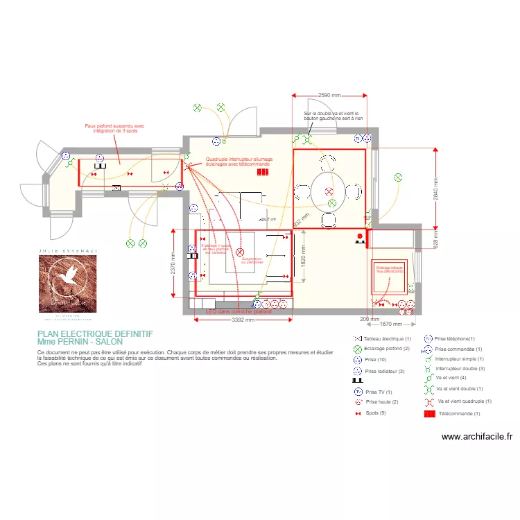 PERNIN  ELECTRICITE  DEFINITIF. Plan de 