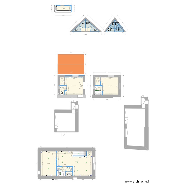 RdC pigeonnier 2. Plan de 14 pièces et 88 m2