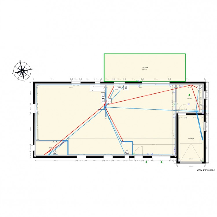 Plan maison reseaux plomberie. Plan de 0 pièce et 0 m2