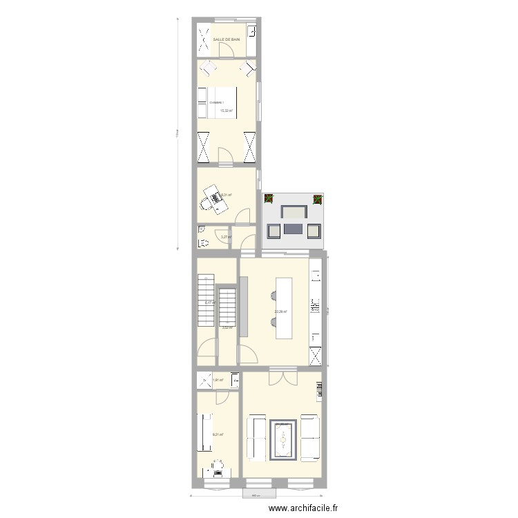 DEFACQ ETAGE 2 V2. Plan de 10 pièces et 97 m2