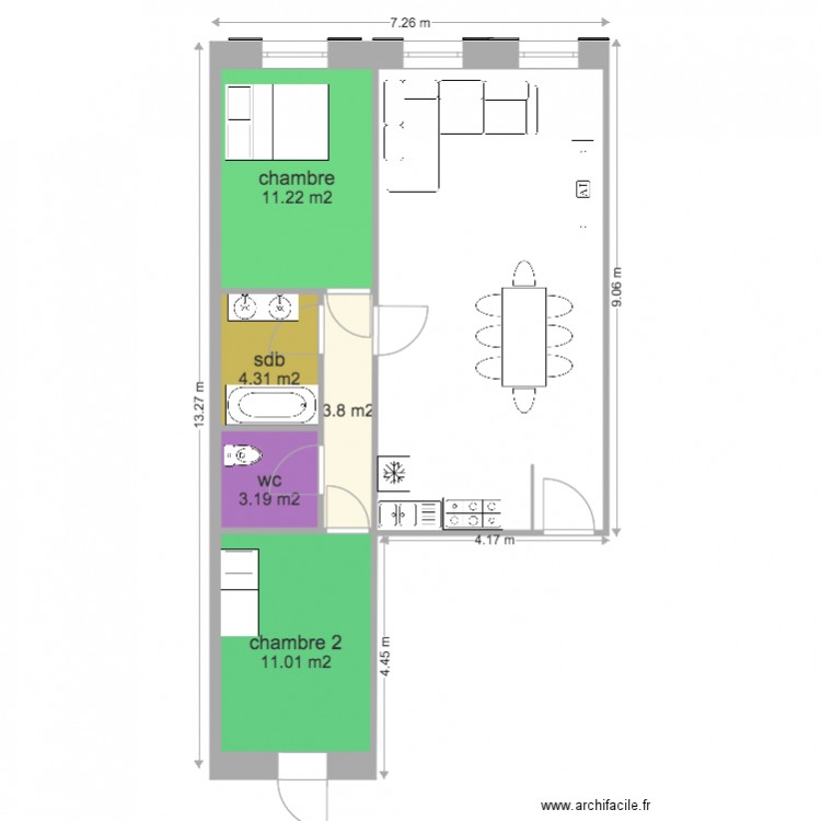 2e etage 26 guesde. Plan de 0 pièce et 0 m2