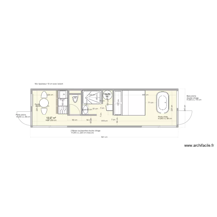 HOUSSE BOAT LONGUEUR. Plan de 