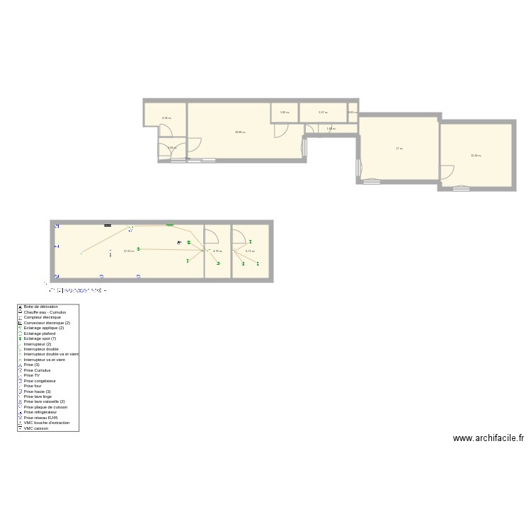 Chalons appart 1 Plan électrique. Plan de 0 pièce et 0 m2