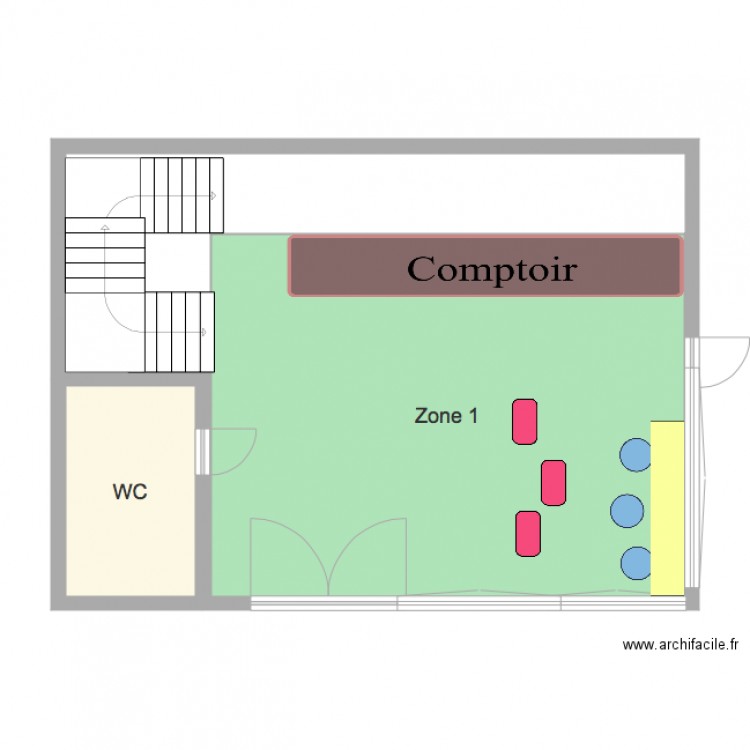 Mcdo 1e etage. Plan de 0 pièce et 0 m2