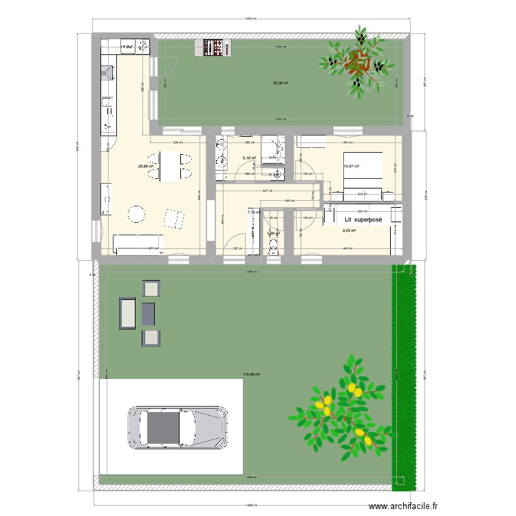 fabre gite B V02. Plan de 8 pièces et 210 m2