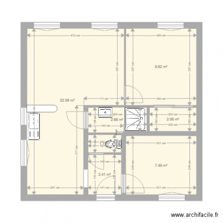 Appartement Cardinet. Plan de 0 pièce et 0 m2