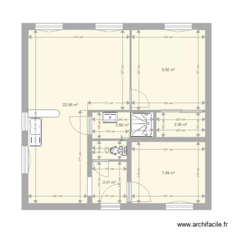 Appartement Cardinet. Plan de 