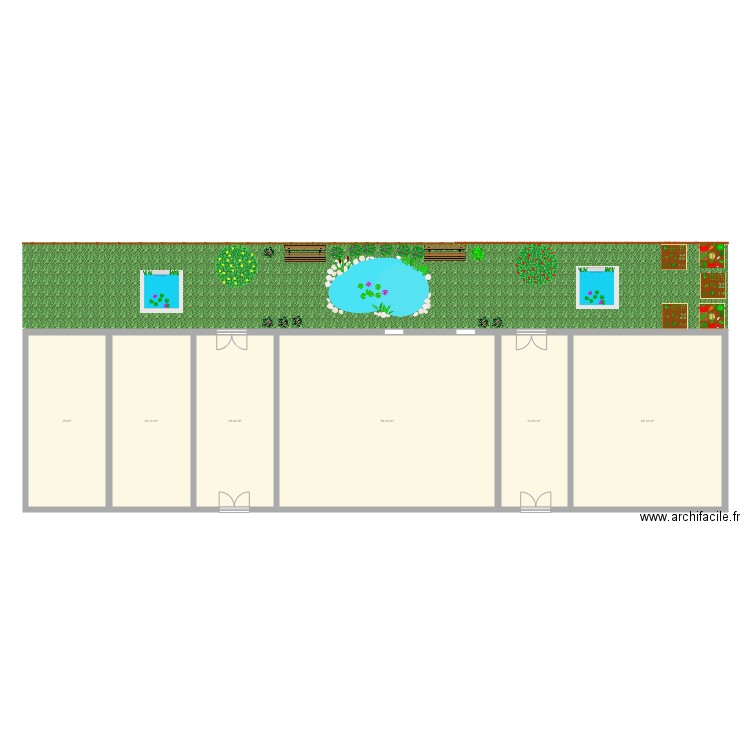 jardin. Plan de 0 pièce et 0 m2