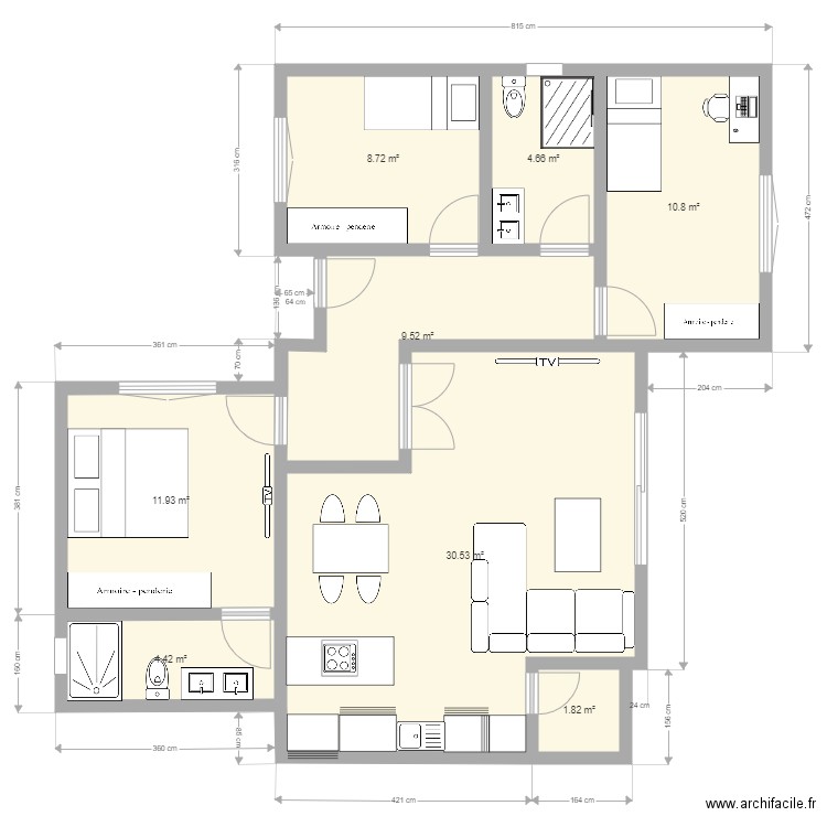 Zavidovici app. Plan de 0 pièce et 0 m2