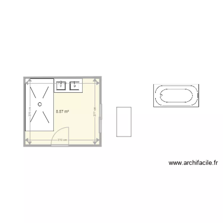 salle de bain. Plan de 