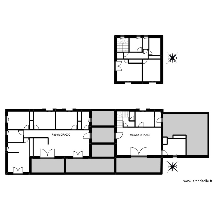 DRAZIC. Plan de 36 pièces et 272 m2