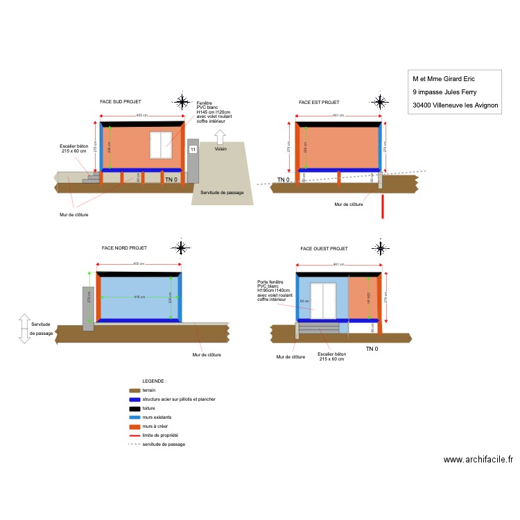 Plan de façade et toiture 60 cm DP4. Plan de 0 pièce et 0 m2