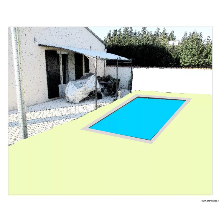 Piscine volet paysager. Plan de 