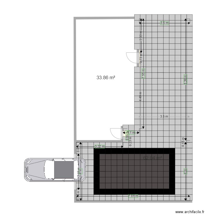 Sous sol v3 avec calepinage v3. Plan de 0 pièce et 0 m2