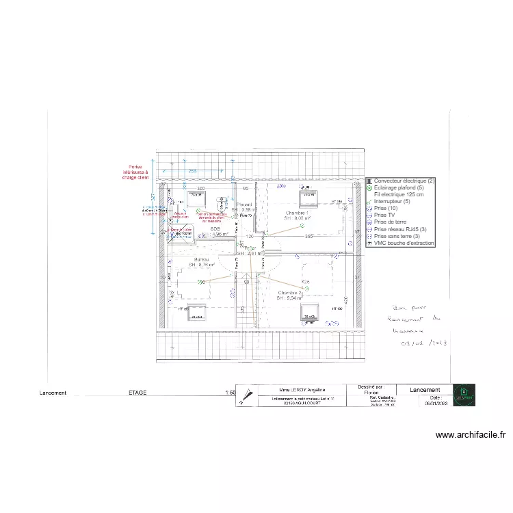 LEROY ETAGE. Plan de 