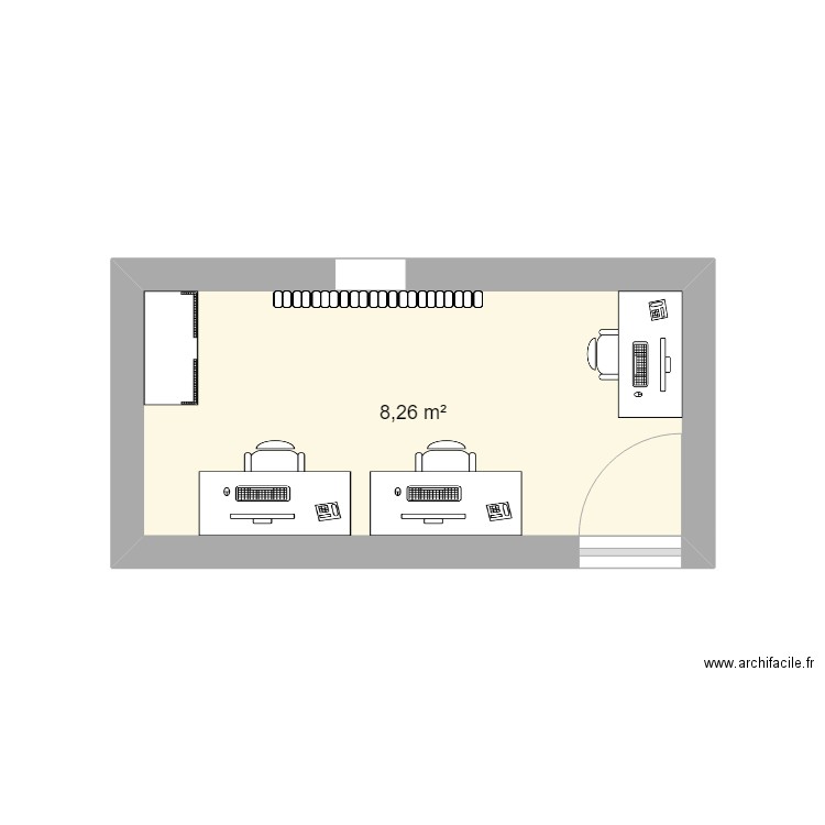 Bureau 333 antonin-campeau. Plan de 1 pièce et 8 m2