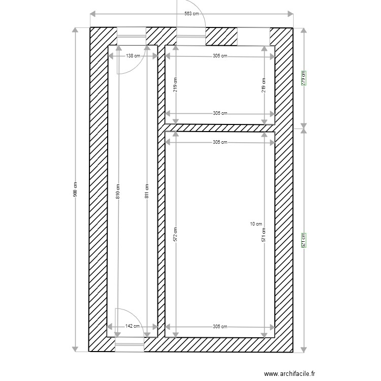 plan rdc ouverture actuel  humblet. Plan de 3 pièces et 35 m2