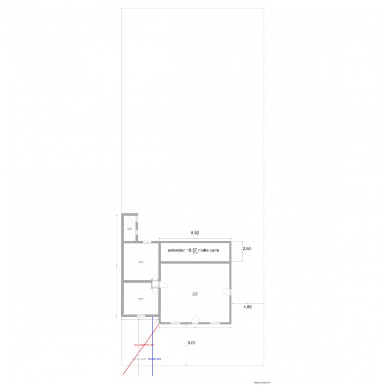 plan de masse cote dans les 3 dimensions extension. Plan de 0 pièce et 0 m2