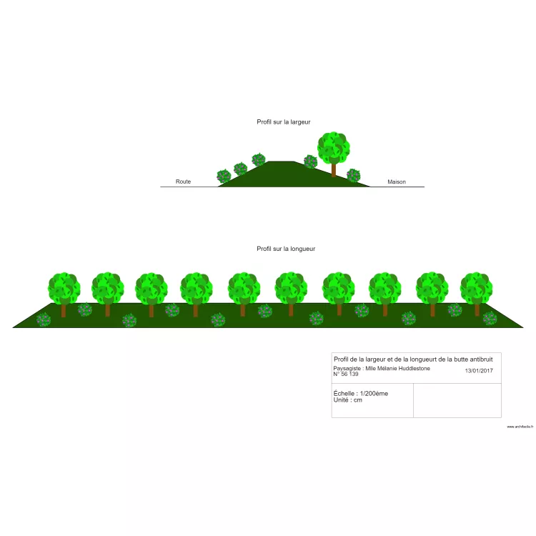 technique de paysagisme . Plan de 