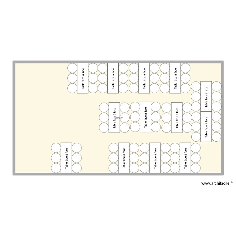 table rectangle. Plan de 0 pièce et 0 m2