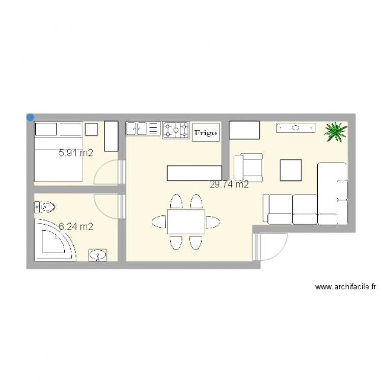 Mon beau Studio de vacances. Plan de 0 pièce et 0 m2