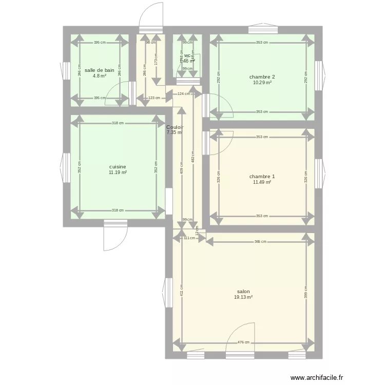 le 8 sans terrain. Plan de 