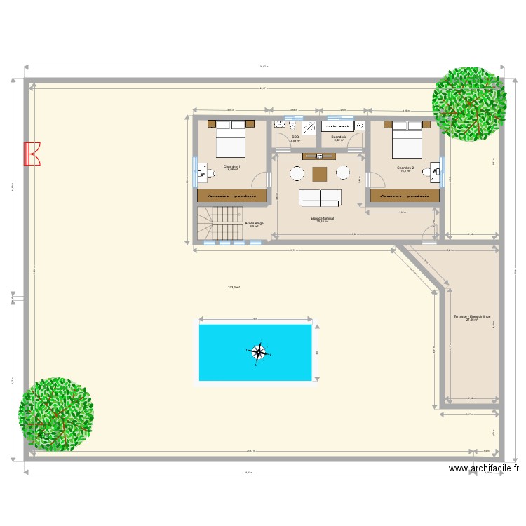Ngaparou plan étage meublé. Plan de 0 pièce et 0 m2