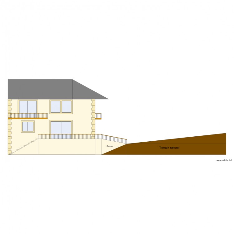 Plan de façade. Plan de 0 pièce et 0 m2