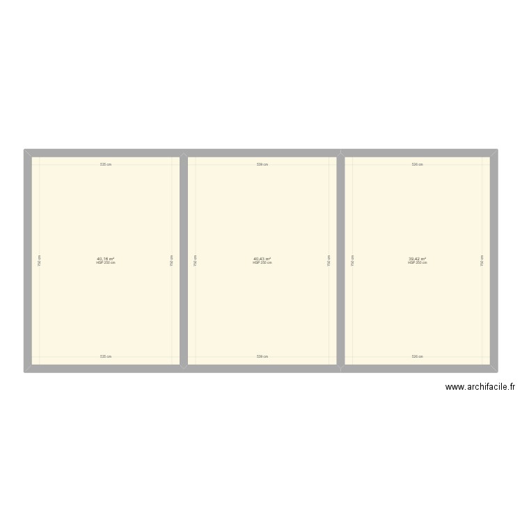 grange rom. Plan de 3 pièces et 120 m2