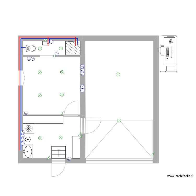 Buanderie. Plan de 0 pièce et 0 m2