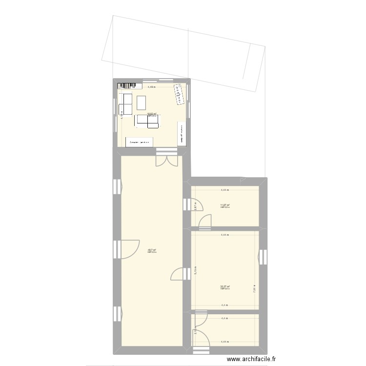annexe grande 5ter. Plan de 7 pièces et 200 m2