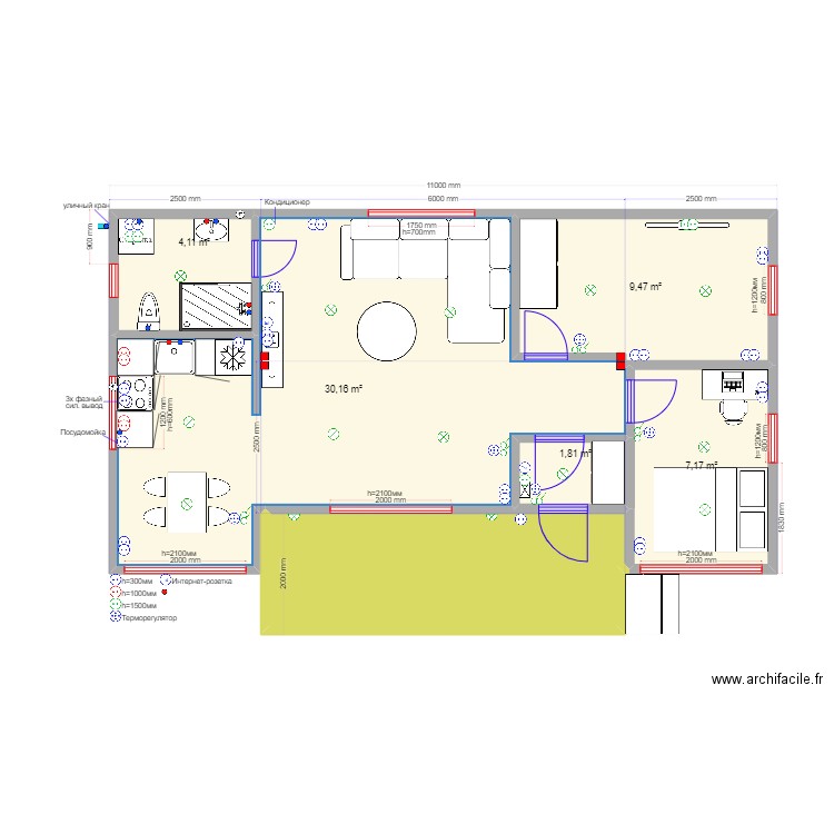 60 1 Adel эл. Plan de 0 pièce et 0 m2