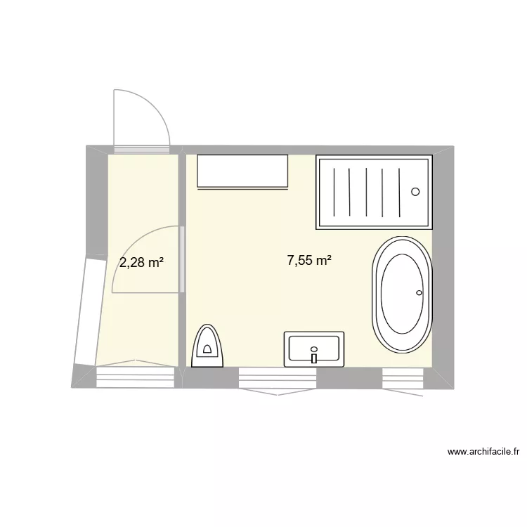 Les Rémouleurs SDB 2. Plan de 2 et 10 m² Les Rémouleurs SDB 2. Plan de 2 et 10 m²