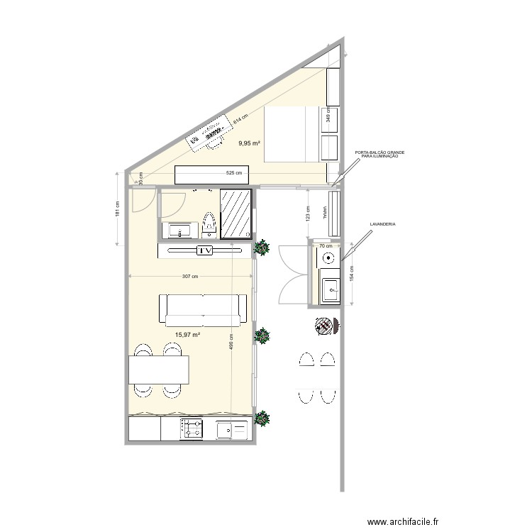 KIT 2. Plan de 4 pièces et 30 m2