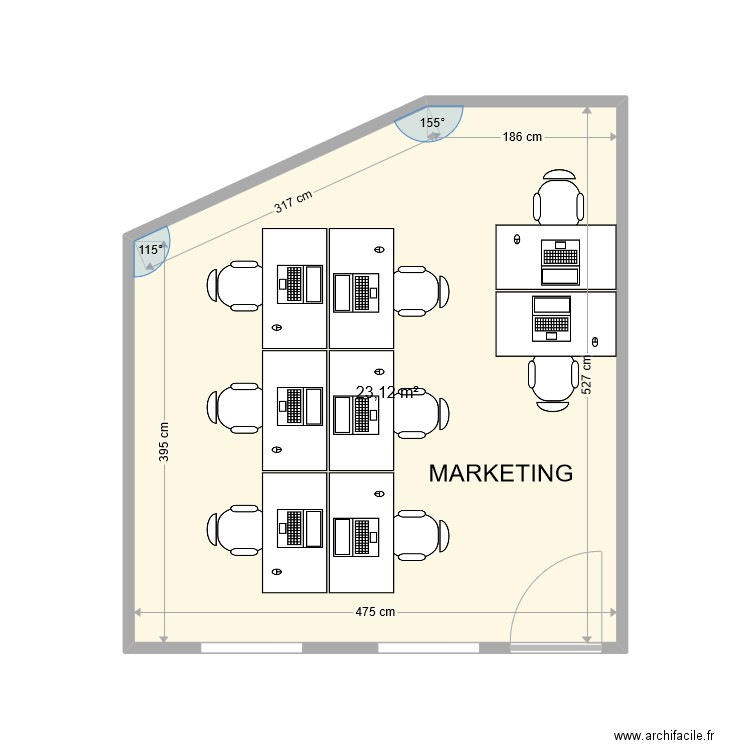 MARKETING CT MOTORS. Plan de 1 pièce et 23 m2