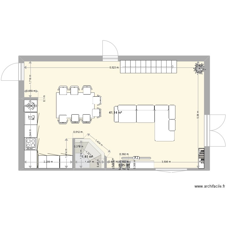 nouveau appartement. Plan de 3 pièces et 43 m2