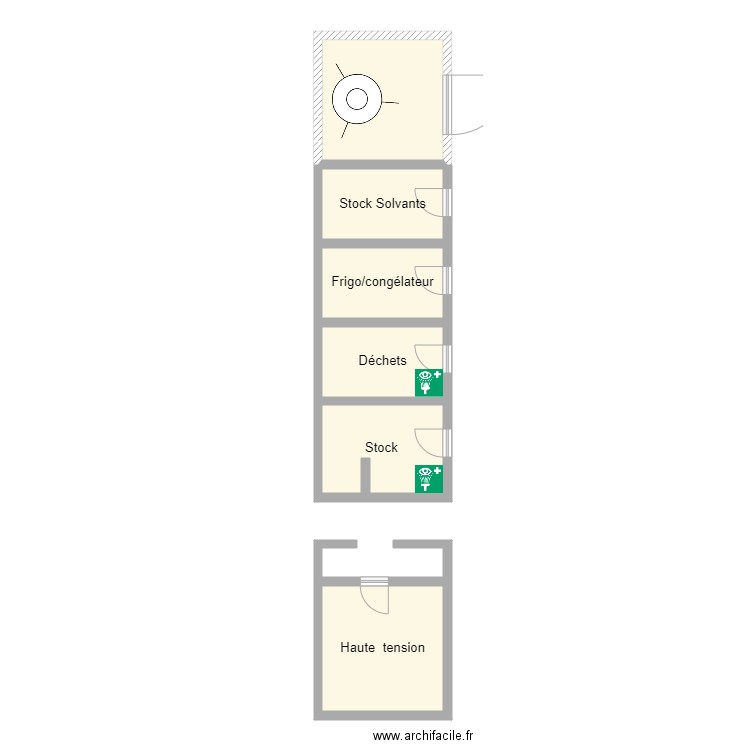 Plan bunker. Plan de 6 pièces et 53 m2