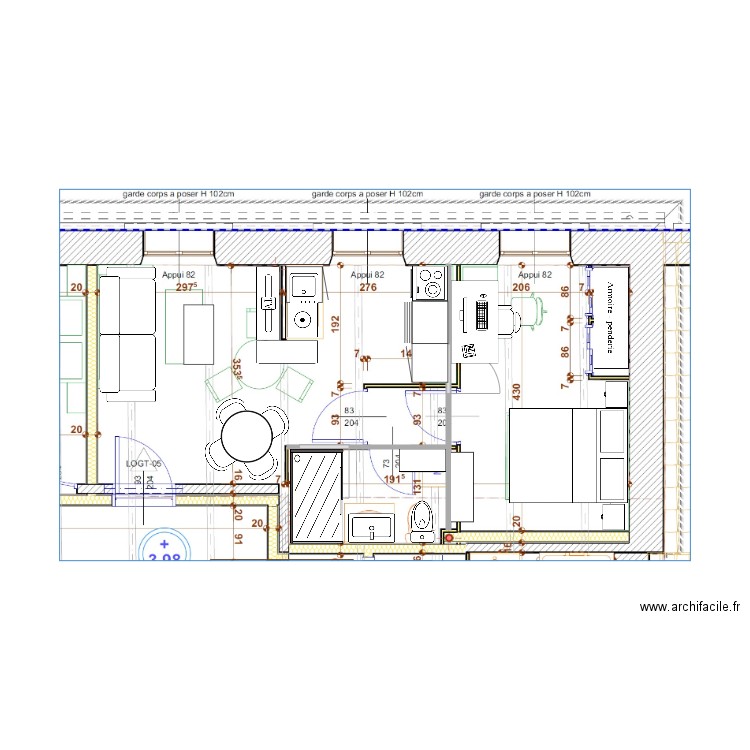 ETAGE T2 NORD EST. Plan de 0 pièce et 0 m2