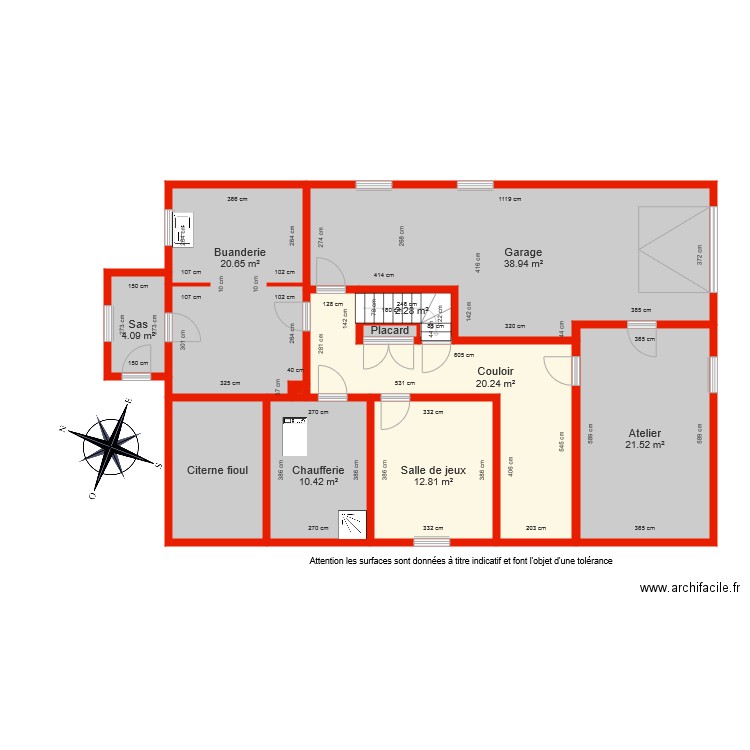 BI 5572 Sous sol côté. Plan de 0 pièce et 0 m2