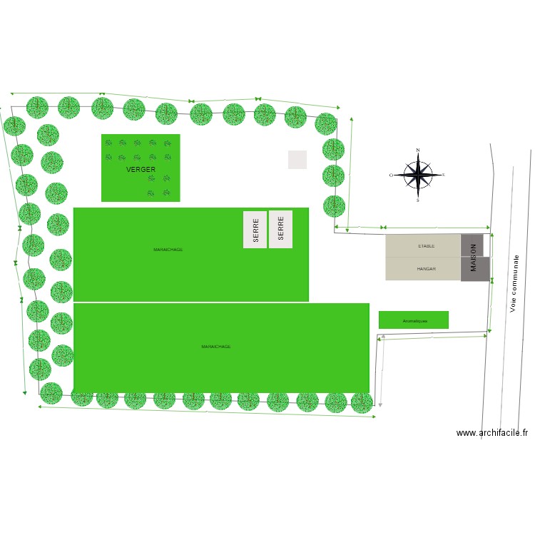 plan masse maraichage. Plan de 0 pièce et 0 m2