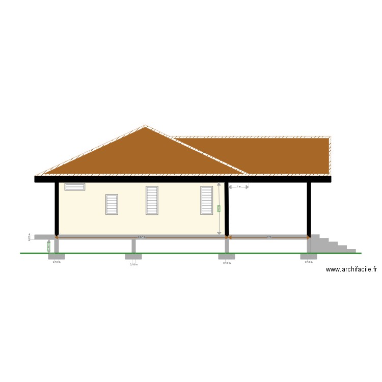 Facade Gauche. Plan de 0 pièce et 0 m2