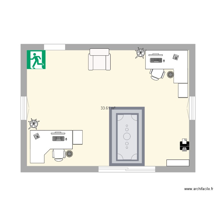 Croquis aménagement de bureau. Plan de 0 pièce et 0 m2