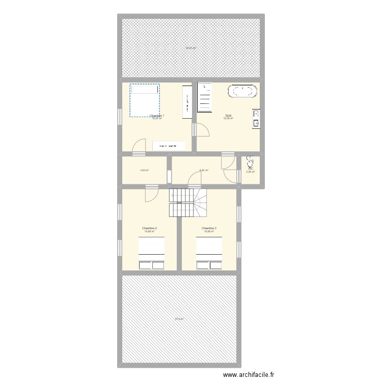 Courtijat - 1ER - Projet 2. Plan de 9 pièces et 151 m2