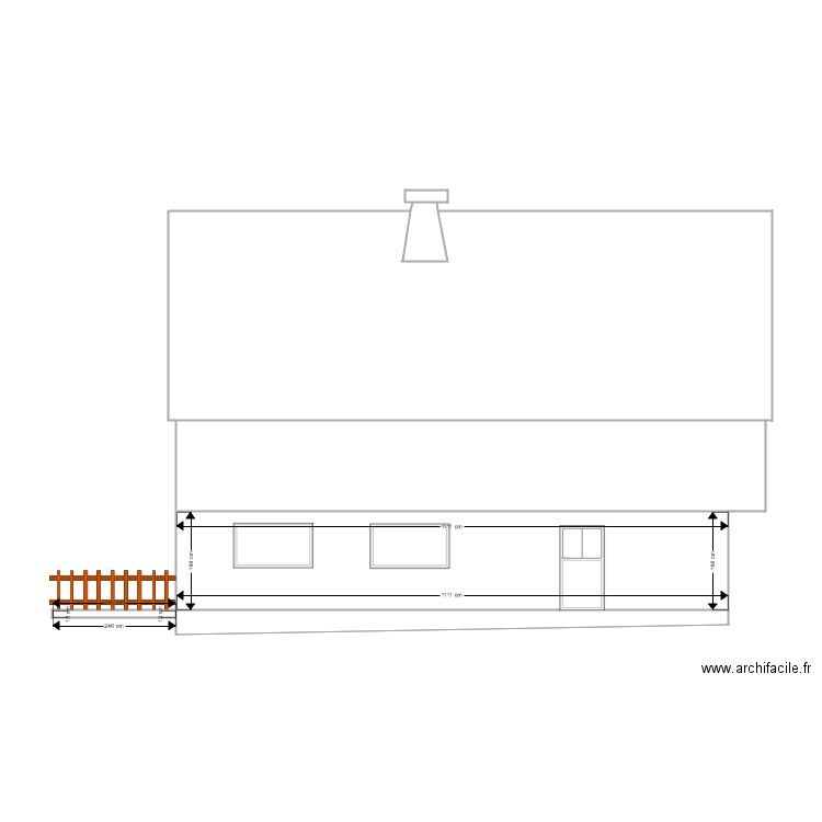 Façade Ouest Modifications. Plan de 0 pièce et 0 m2